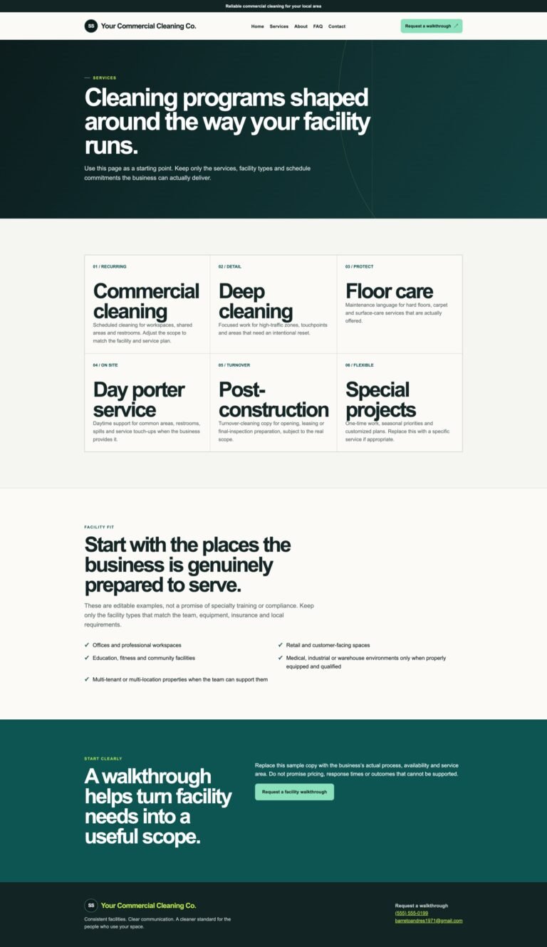 Included website · Services